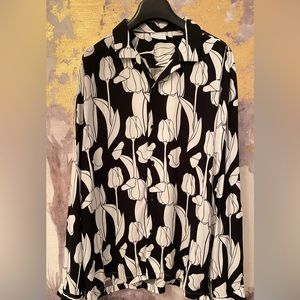Black & White floral viscose shirt